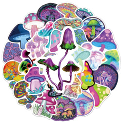 10/30/50pcs  New Personalized Psychedelic Mushroom Graffiti Stickers Luggage Compartment Notebook Gradient  Car Mobile Phone (Online Order Only)
