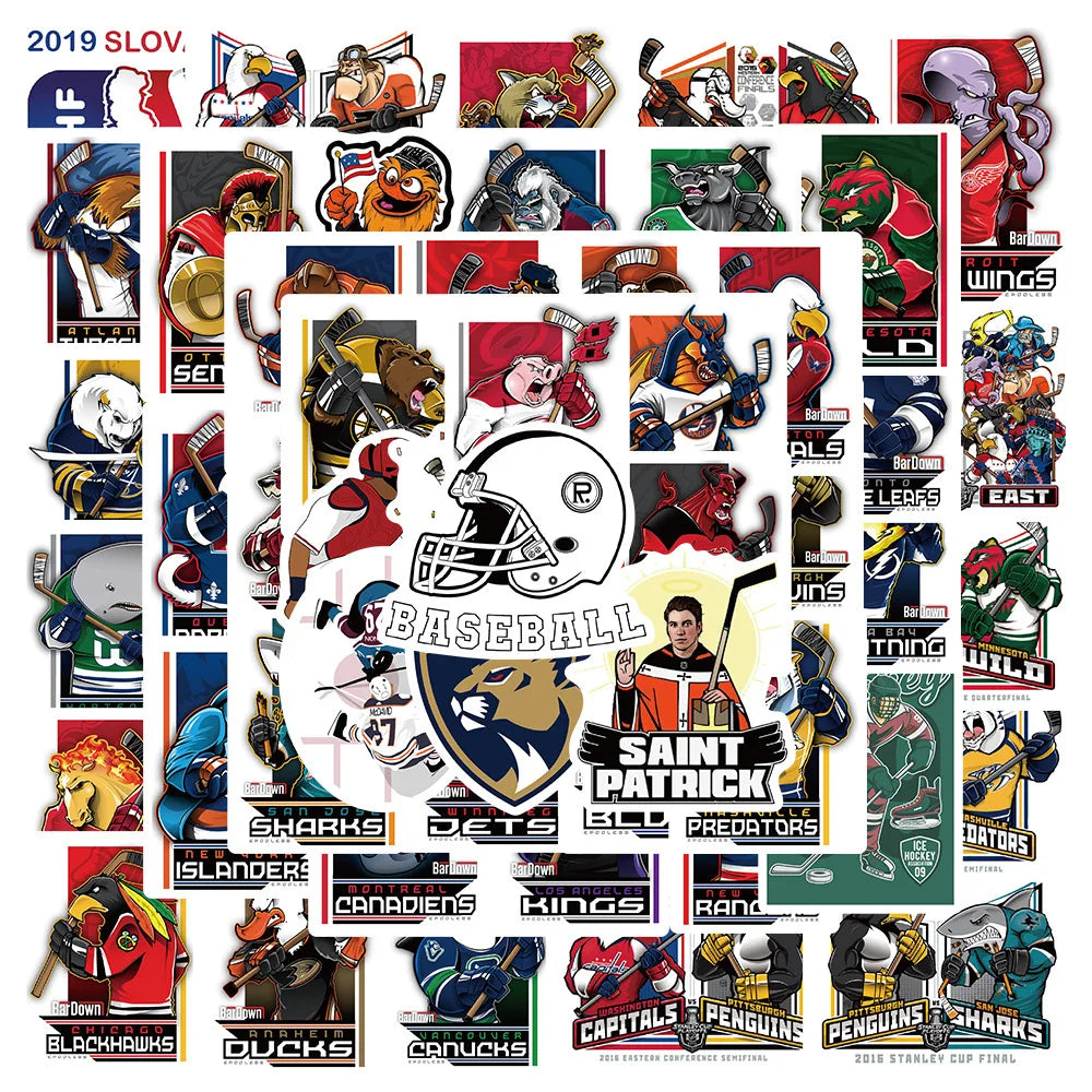 Ice Hockey Graffiti Stickers 10/30/50PCS for Laptop Guitar Luggage Suitcase DIY Toy Decals (Online Order Only)
