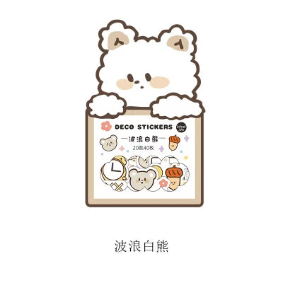 40Pcs/lot Kawaii Crimp Animal Series Decoration Sticker DIY Scrapbooking Label Diary Album Sticker Escolar Cute Stationery Gift (Online Order Only)