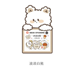 40Pcs/lot Kawaii Crimp Animal Series Decoration Sticker DIY Scrapbooking Label Diary Album Sticker Escolar Cute Stationery Gift (Online Order Only)