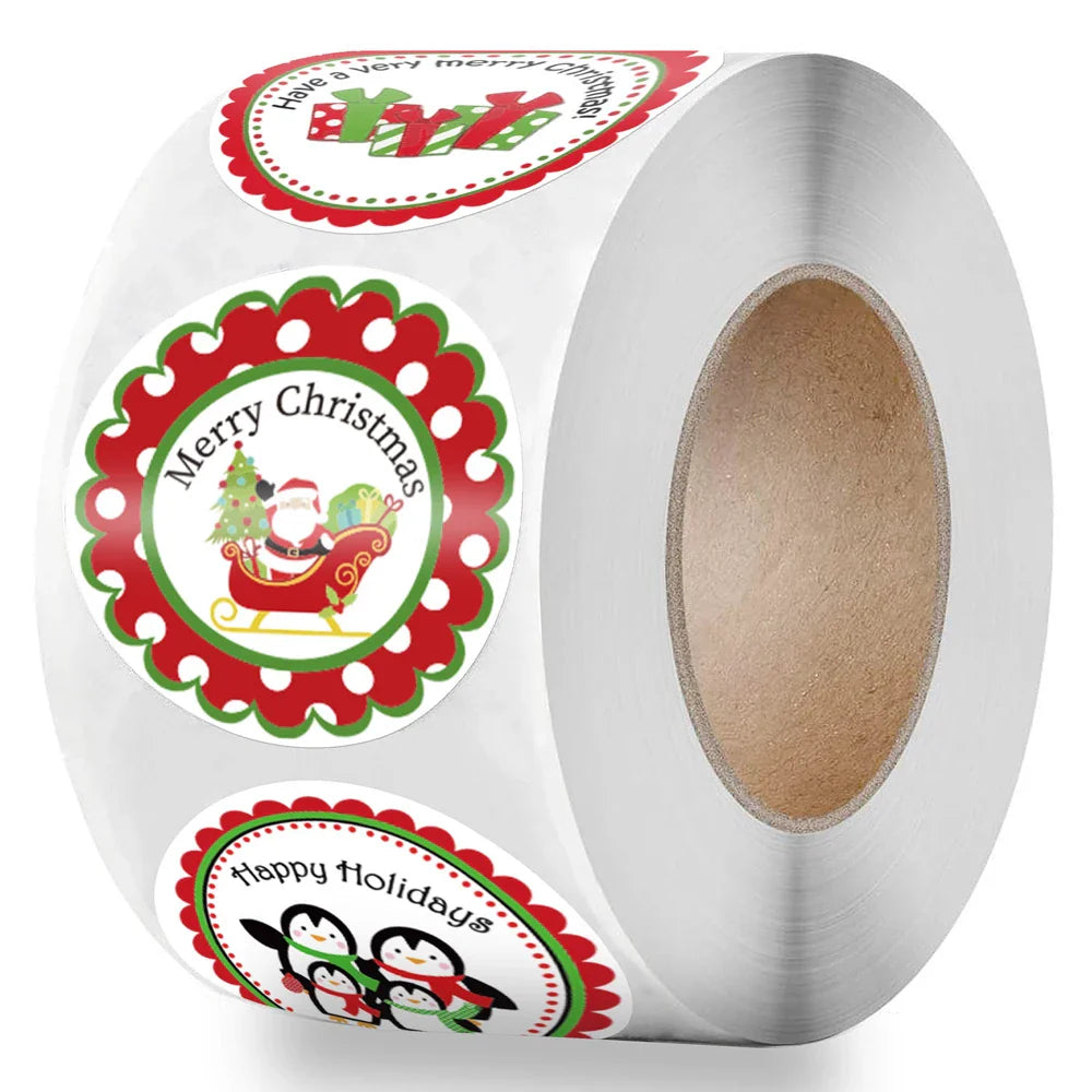 100-500PCS Merry Christmas Santa Claus Sticker Decor DIY Wrapping Gift Decoration Xmas Kids Thank You Seal Label 1inch (Online Order Only)