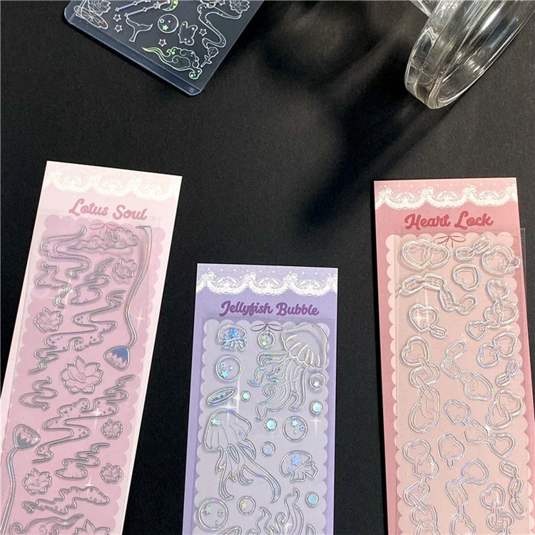 Ins Creative Laser Hot Stamping Sticker Butterfly Whale Stickers Idol Card Hand Account Decoration Stickers Kawaii Stationery (ONLINE ORDER ONLY)