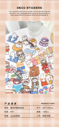 15Pcs/lot Cute Rabbit Bear Stickers PET Scrapbooking Stickers Decorative Ablum Diary For Children Stationery (ONLINE ORDER ONLY)
