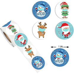 100-500Pcs Merry Christmas Santa Claus Sticker 1inch Decor DIY Wrapping Gift Decoration Xmas Kids Thank You Seal Label (ONLINE ORDER ONLY)