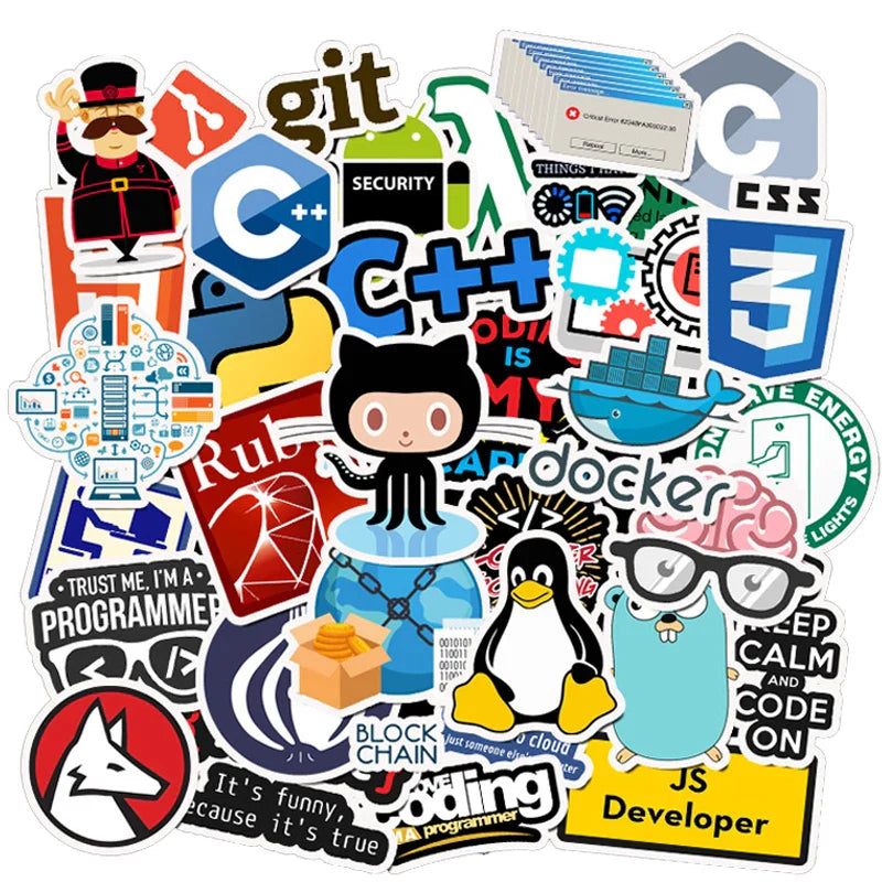 Programmer Geek Java Waterproof Stickers Pack for Laptop, Skateboard, Guitar, Luggage, Kids Toys (ONLINE ORDER ONLY)