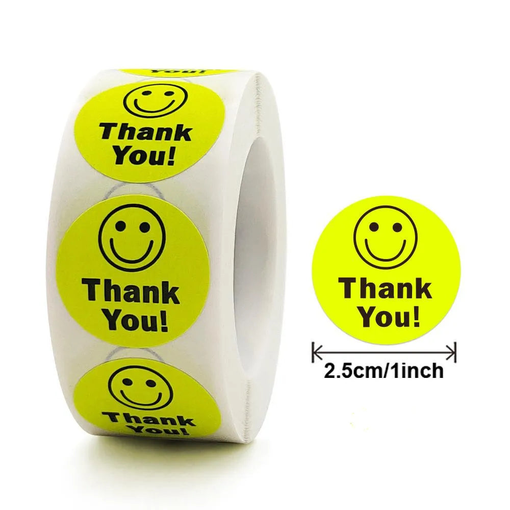 Smile Face Sticker 500 Pcs/roll For Kids Reward Sticker Yellow Dots Labels Happy Smile Face Expression Sticker Kids Toys (ONLINE ORDER ONLY)