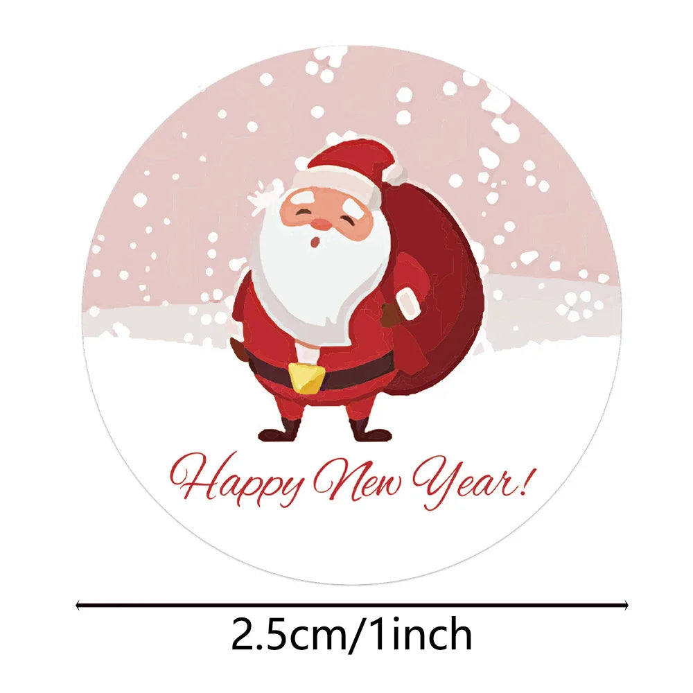 100-500Pcs Merry Christmas Stickers Festival Gift Packaging Seal Labels for New year decor, Greeting cards, Candy bags Stickers (ONLINE ORDER ONLY)