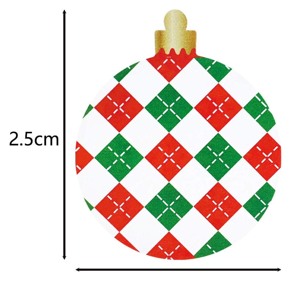 100-500Pcs Merry Christmas Sticker Christmas Party Holiday Decoration Gift Sealing Glue Baking Packaging Sticker Label 1inch (Online Order Only)
