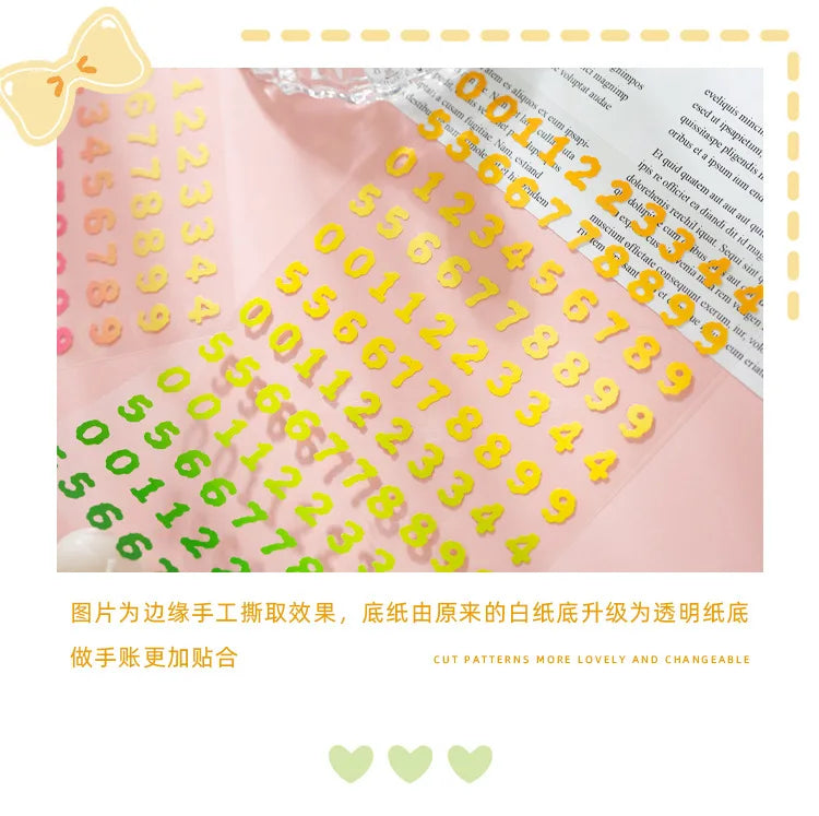 2 sheets Ins Kawaii Alphabet Letter Number Stickers Scrapbooking Decorative Sticker DIY Diary Album Stick Label Stationery (ONLINE ORDER ONLY)