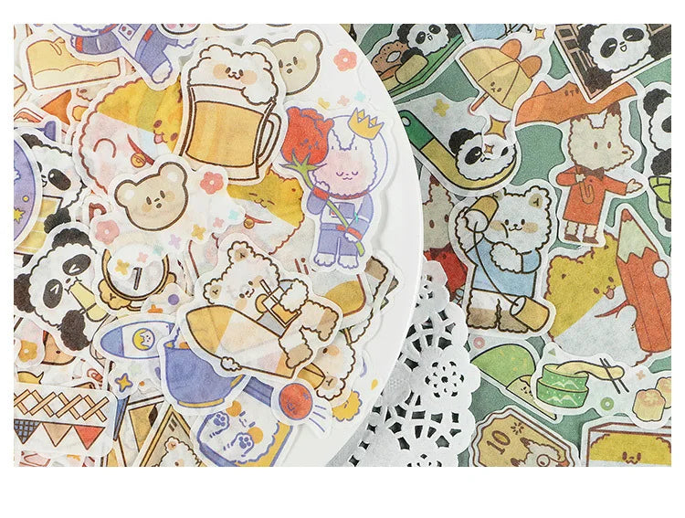 40Pcs/lot Kawaii Crimp Animal Series Decoration Sticker DIY Scrapbooking Label Diary Album Sticker Escolar Cute Stationery Gift (Online Order Only)