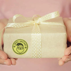 Rose Gold Merry Christmas Stickers Scrapbook 1inch 100-500pcs Sealing Label Stickers For Party DIY Packaging Stationery Stickers (ONLINE ORDER ONLY)
