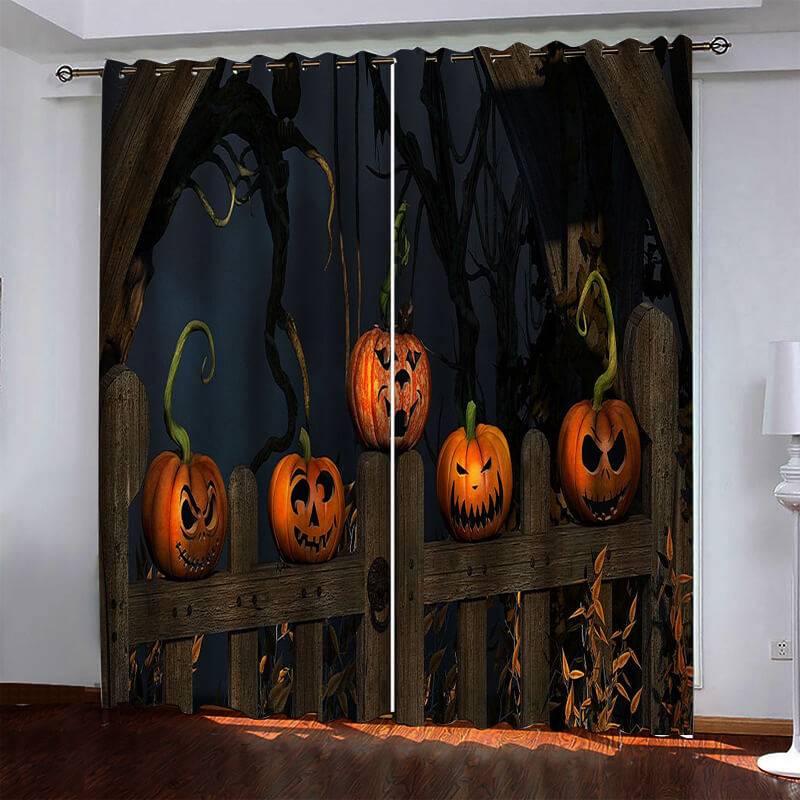 Halloween Pattern Curtains Blackout Window Drapes (Online Order Only)