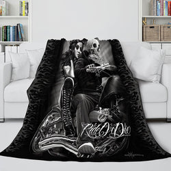 Halloween Skeleton Skull Flannel Blanket Throw Blanket (Online Order Only)