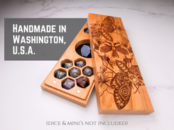 Death Head Moth | Engraved Dual Hex Dice Vault (ONLINE ORDER ONLY)