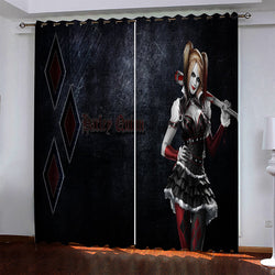 Harley Quinn Pattern Curtains Blackout Window Drapes (Online Order Only)
