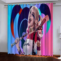 Harley Quinn Pattern Curtains Blackout Window Drapes (Online Order Only)