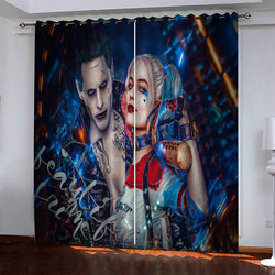 Harley Quinn Pattern Curtains Blackout Window Drapes (Online Order Only)