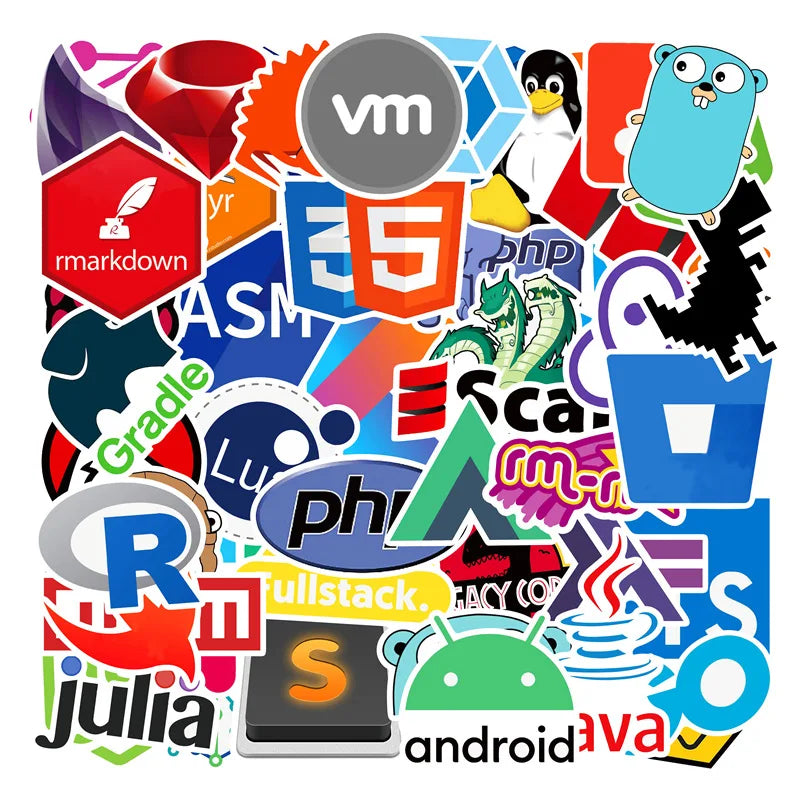 10/30/50/100pcs Programming Graffiti Stickers DIY Phone Car Laptop Helmet Skateboard Computer Waterproof Sticker Decals Kid Toy (ONLINE ORDER ONLY)