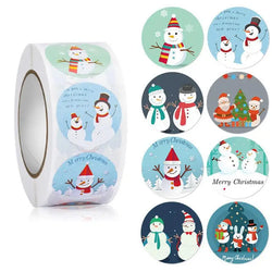 500pcs Merry Christmas Stickers Roll Round Holiday Label Stickers Christmas Envelope Stickers for Cards, Presents, Bag,Gift Box (ONLINE ORDER ONLY)