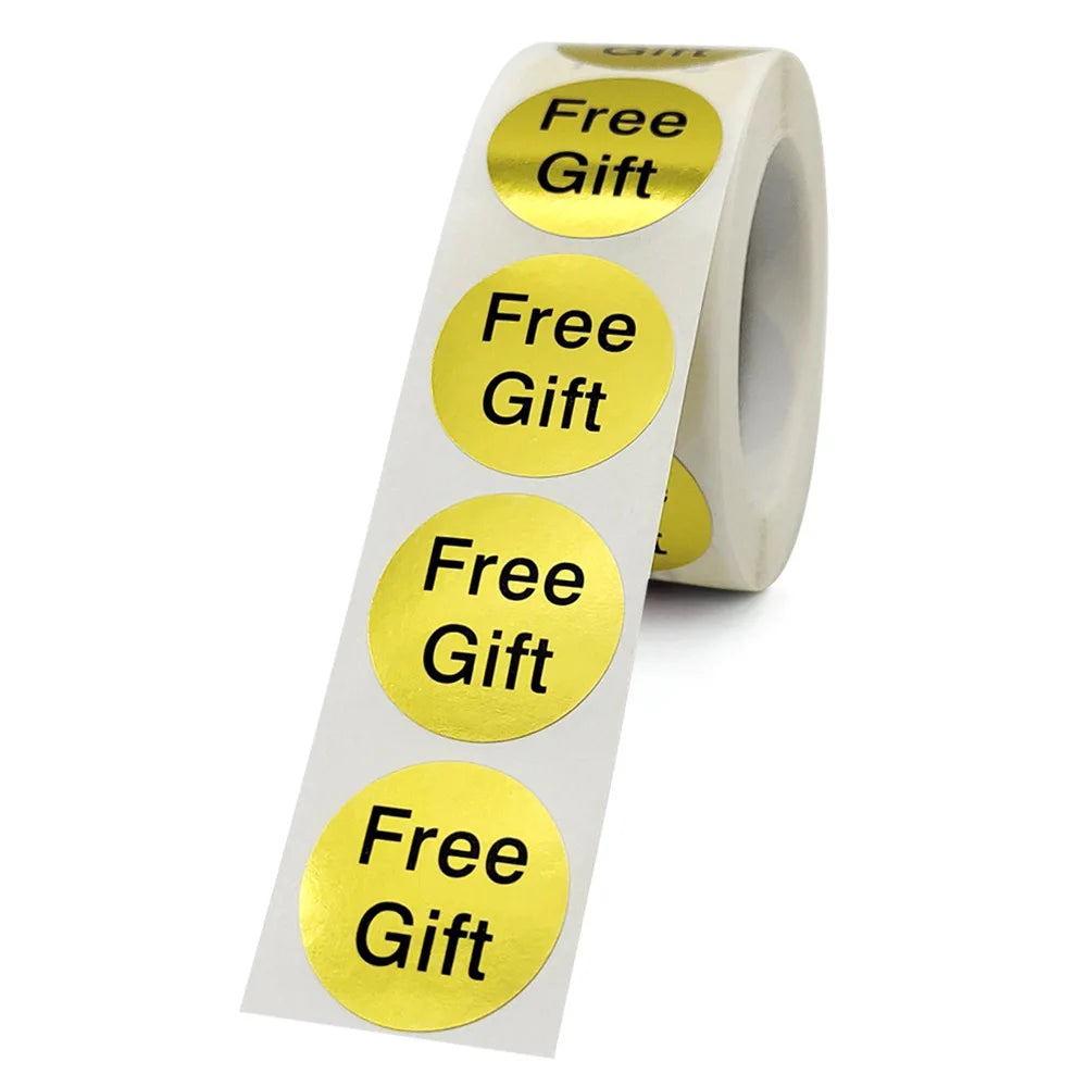 100-500pcs Thank You Stickers Free gift Gold Craft Handmade Sticker Circle Thank You Stickers For Business Card Sealing Labels (ONLINE ORDER ONLY)