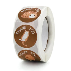 100-500pcs Cute Animal Thank You Stickers For Your Order Small Business Packaging,Birthday,Party Favors Merry Christmas,Wedding (ONLINE ORDER ONLY)