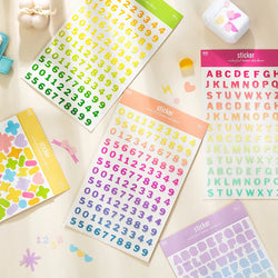 2 sheets Ins Kawaii Alphabet Letter Number Stickers Scrapbooking Decorative Sticker DIY Diary Album Stick Label Stationery (ONLINE ORDER ONLY)