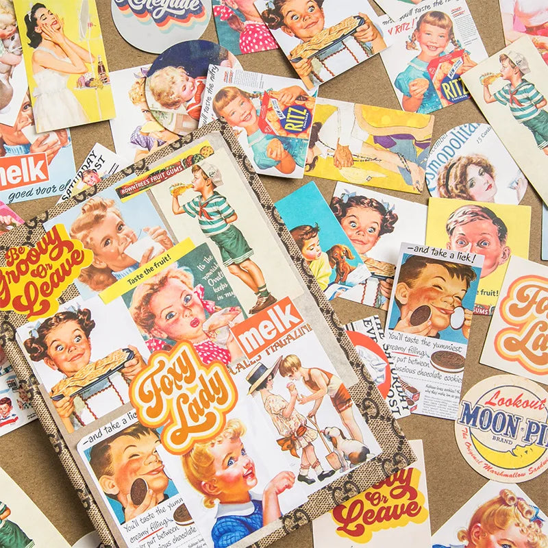 60Pcs/lot Retro Sweet Girl Stickers Scrapbooking Decorative Sticker DIY Diary Album Stick Label Kawaii Stationery (ONLINE ORDER ONLY)