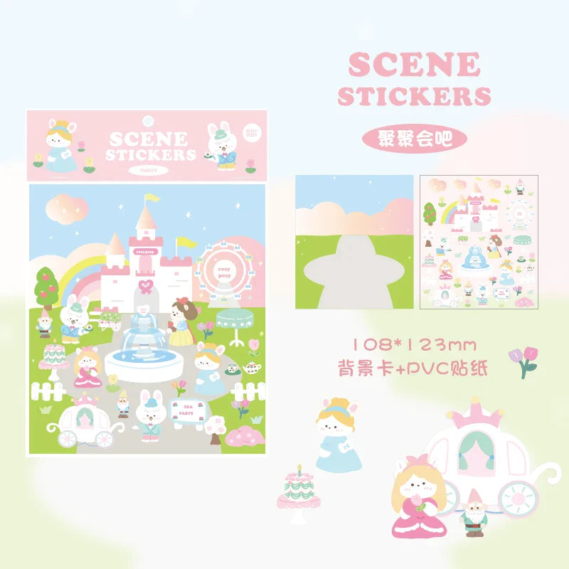 2Pcs Lovely Daily Series Stickers ins Hand Account Decoration Material Stickers Scrapbooking Stick Label Diary Album Stationery (ONLINE ORDER ONLY)
