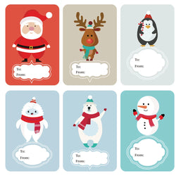 250Pcs Per Roll Santa Cartoon Elk Sticker Christmas Gift Tag Stickers Designs For Presents Wrapping Paper And Envelope Sticker (Online Order Only)