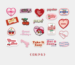 40Pcs/pack Cute Pink Girl Heart Stickers Scrapbooking Decorative Sticker Korean DIY Diary Album Stick Label Kawaii Stationery (ONLINE ORDER ONLY)