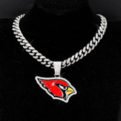Sports Customized LOGO Pendant Necklace with Iced Out Cuban Chains for Football Fans Birthday Gifts (ONLINE ORDER ONLY)