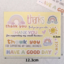 10Sheet Rainbow Thank You Stickers Gift Decor Labels Thank You For Supporting My Small Business Stickers For Stationery Stickers (Online Order Only)