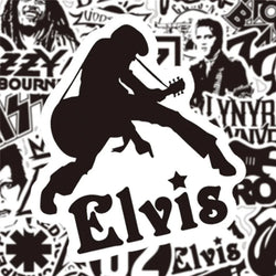 10/30/50PCS Cool Black and White Rock Band Logo Waterproof Stickers Decals Skateboard Guitar Motorcycle Phone Graffiti Sticker (ONLINE ORDER ONLY)