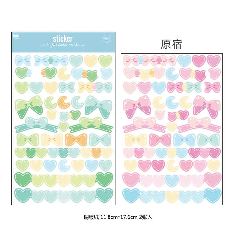 2 sheets Ins Kawaii Alphabet Letter Number Stickers Scrapbooking Decorative Sticker DIY Diary Album Stick Label Stationery (ONLINE ORDER ONLY)
