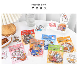 15Pcs/lot Cute Rabbit Bear Stickers PET Scrapbooking Stickers Decorative Ablum Diary For Children Stationery (ONLINE ORDER ONLY)