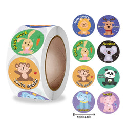 100-500pcs Cute Animal Thank You Stickers For Your Order Small Business Packaging,Birthday,Party Favors Merry Christmas,Wedding (ONLINE ORDER ONLY)