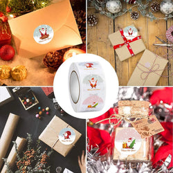 100-500Pcs Merry Christmas Stickers Festival Gift Packaging Seal Labels for New year decor, Greeting cards, Candy bags Stickers (ONLINE ORDER ONLY)