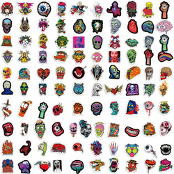 10/50/100PCS Horror Series Stickers Skull Zombie Skateboard Guitar Laptop Motorcycle Suitcase Bike Cool Sticker Decal Kid Toy (ONLINE ORDER ONLY)