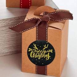 Rose Gold Merry Christmas Stickers Scrapbook 1inch 100-500pcs Sealing Label Stickers For Party DIY Packaging Stationery Stickers (ONLINE ORDER ONLY)