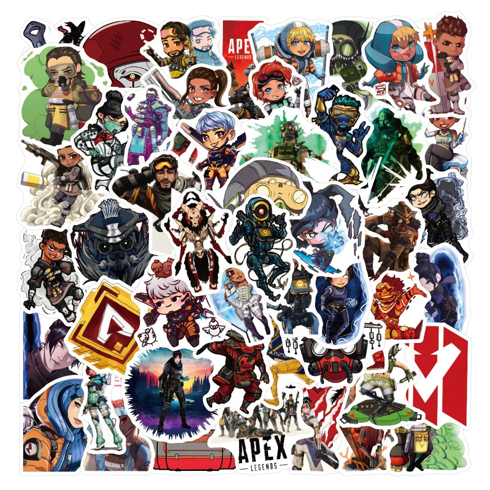 Apex Legends Stickers 10/30/50pcs Waterproof Decals for Luggage, Skateboard, Laptop, Guitar, Car, Wall, Kids Toy (Online Order Only)