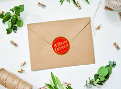 Rose Gold Merry Christmas Stickers Scrapbook 1inch 100-500pcs Sealing Label Stickers For Party DIY Packaging Stationery Stickers (ONLINE ORDER ONLY)