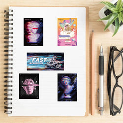 10/20/40pcs Punk Vaporwave Psychedelic Sticker Packs (ONLINE ORDER ONLY)
