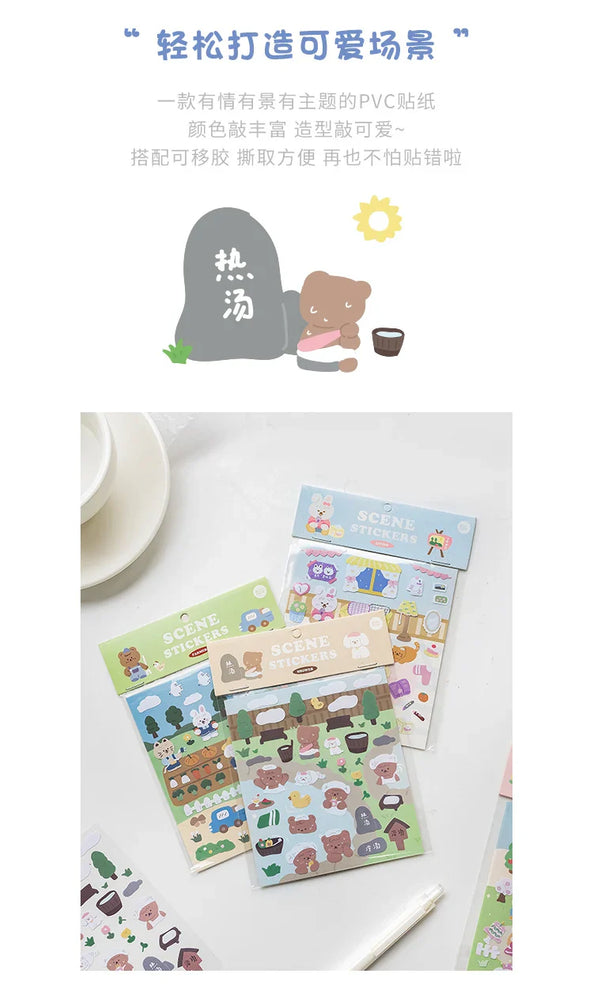 2Pcs Lovely Daily Series Stickers ins Hand Account Decoration Material Stickers Scrapbooking Stick Label Diary Album Stationery (ONLINE ORDER ONLY)