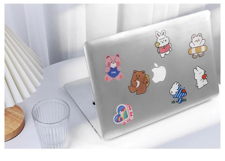 15Pcs/lot Cute Rabbit Bear Stickers PET Scrapbooking Stickers Decorative Ablum Diary For Children Stationery (ONLINE ORDER ONLY)