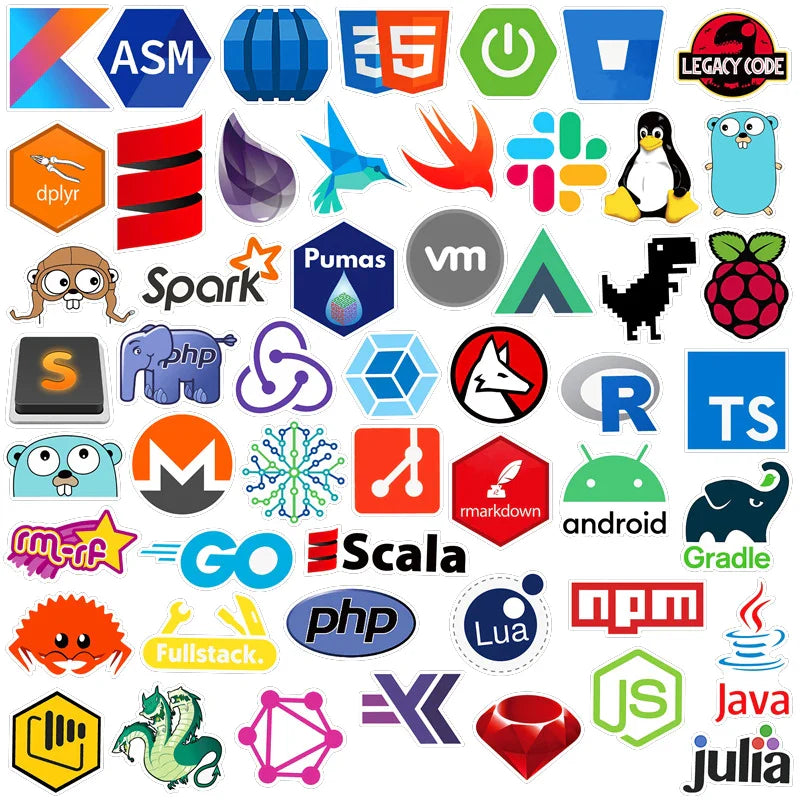 10/30/50/100pcs Programming Graffiti Stickers DIY Phone Car Laptop Helmet Skateboard Computer Waterproof Sticker Decals Kid Toy (ONLINE ORDER ONLY)
