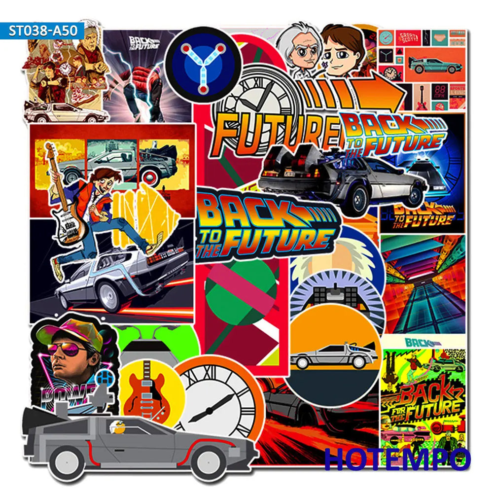 50pcs Classic Movie Back To The Future Mixed Sticker Pack (ONLINE ORDER ONLY)