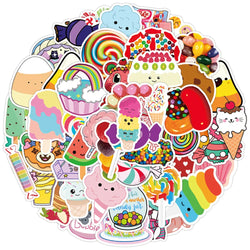 10/30/50PCS Food Colorful Candy and Sweets Sticker Pack (Online Order Only)