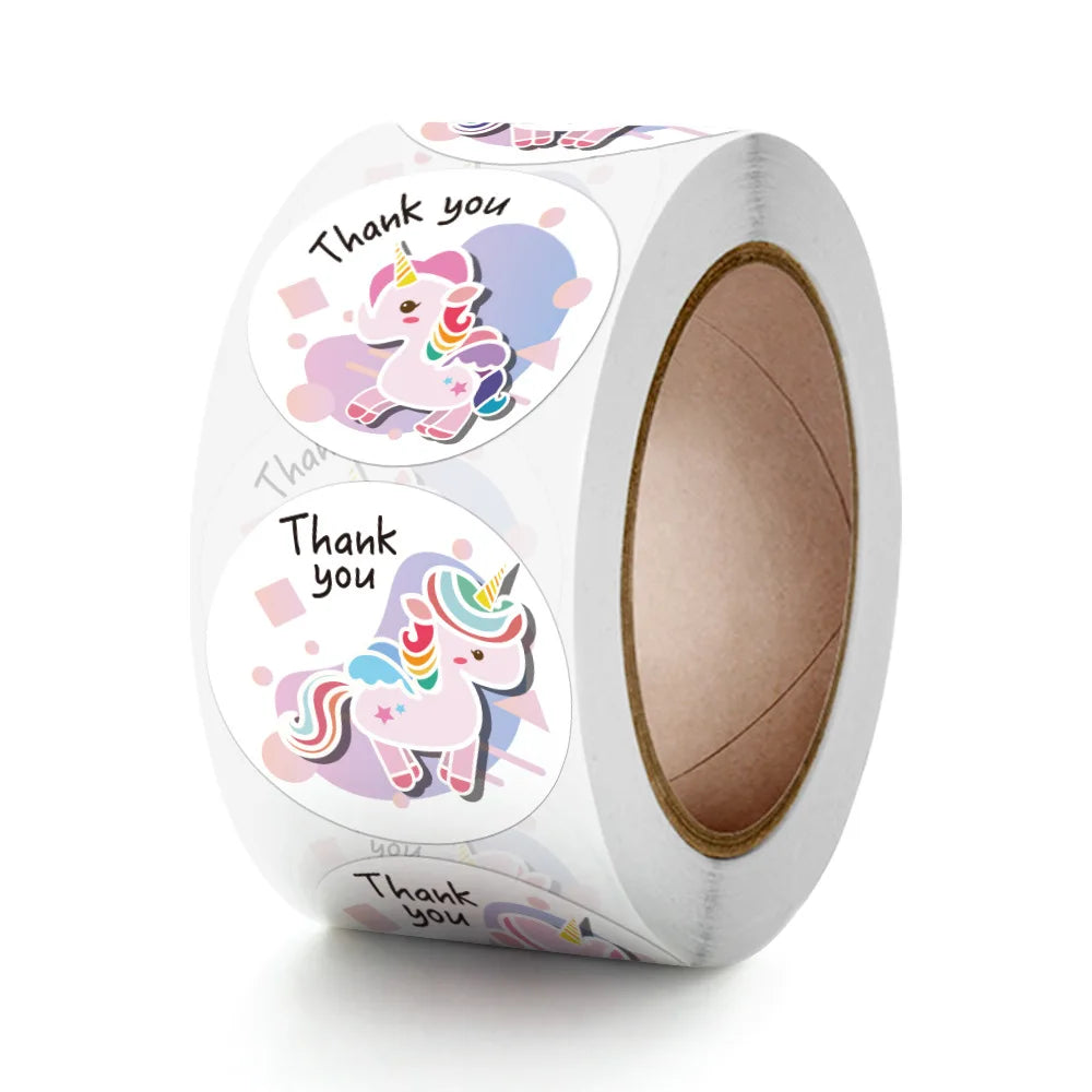 100-500PCS Cute Unicorn Reward Stickers Children Girl Gift Scrapbook Decoration Label 1Inch Handmade DIY Cartoon Toy Stickers (Online Order Only)