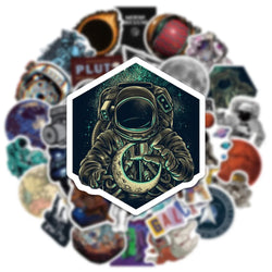 10/30/50/100PCS Outer Space Astronaut Waterproof Stickers Graffiti Decals Laptop Phone Luggage Skateboard Sticker for Kids Toy (ONLINE ORDER ONLY)