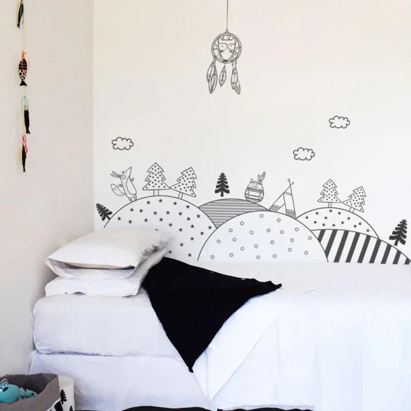 Scandinavian Mountain Wall Sticker Kids Room Decor Vinyl Decal (ONLINE ORDER ONLY)
